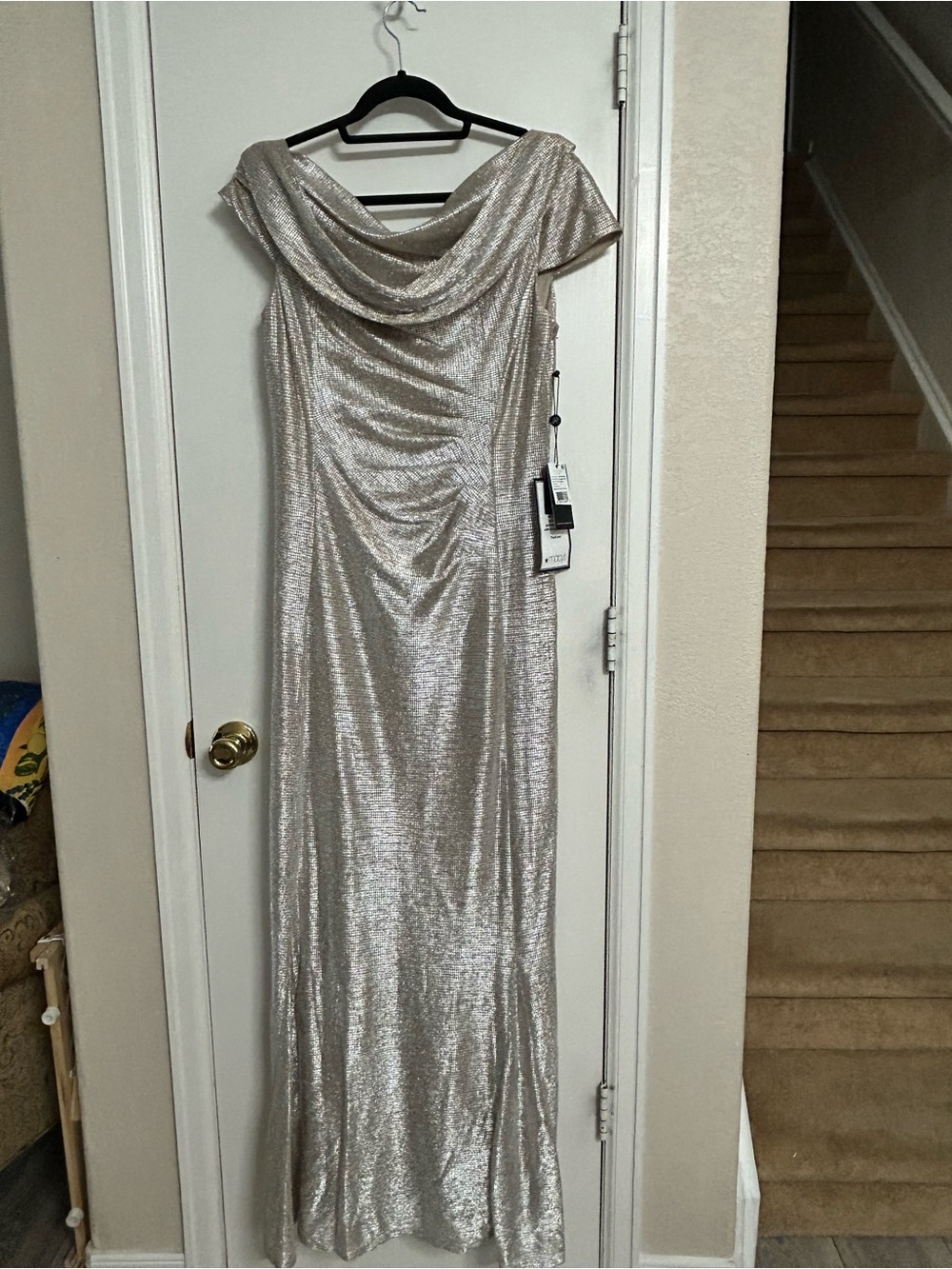 Adrianna Papell Gold Metallic Dress